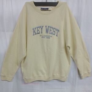 Key West Florida Graphic Sweatshirt Yellow XL Tourist Retro Y2K Travel